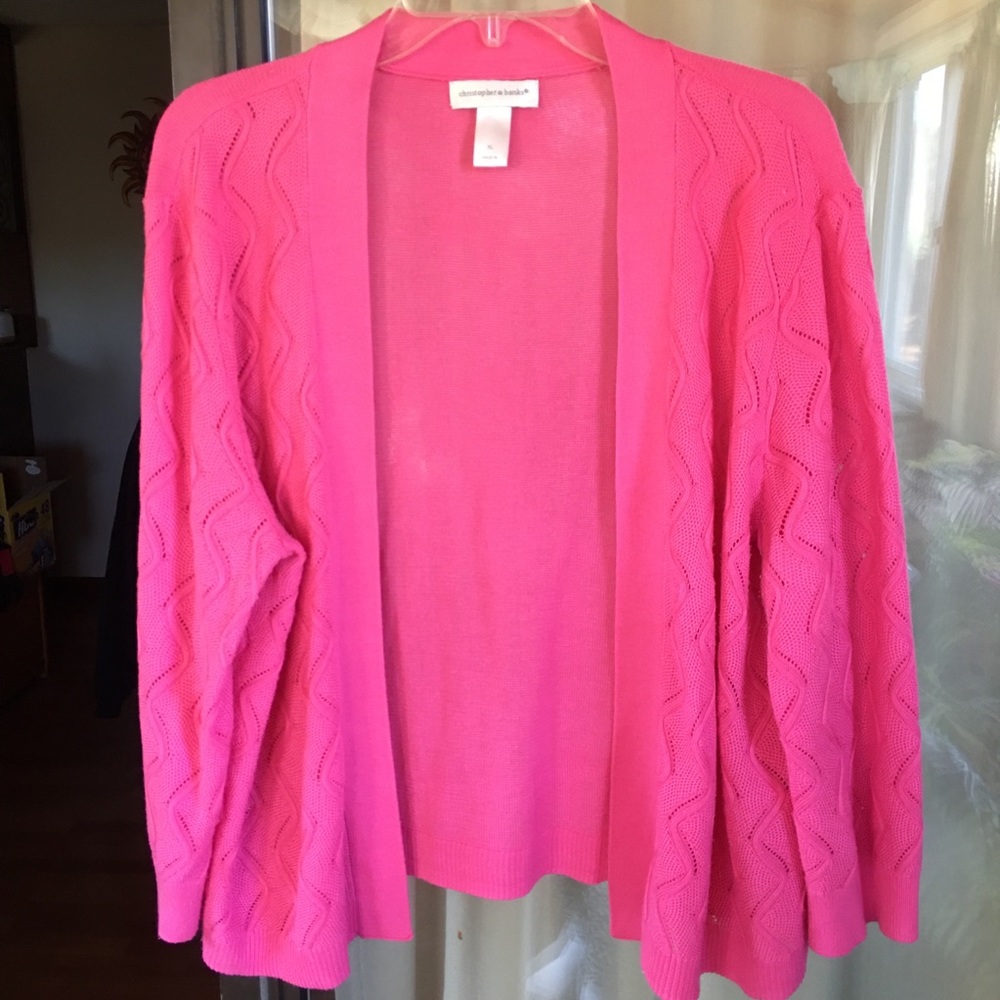 🌷Christopher & Banks Pink Open-front Sweater